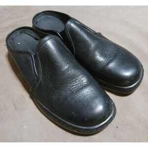 Naturalizer Women's‎ Black Genuine Leather Slip On Shoes Open Back, Size 7